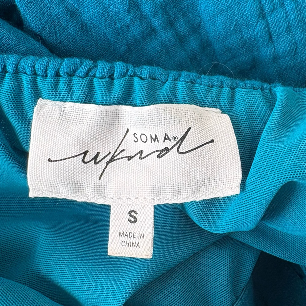 Soma Weekend Smocked Ruffle Strap Pintucked Midi Dress in Blue - Picture 11 of 15